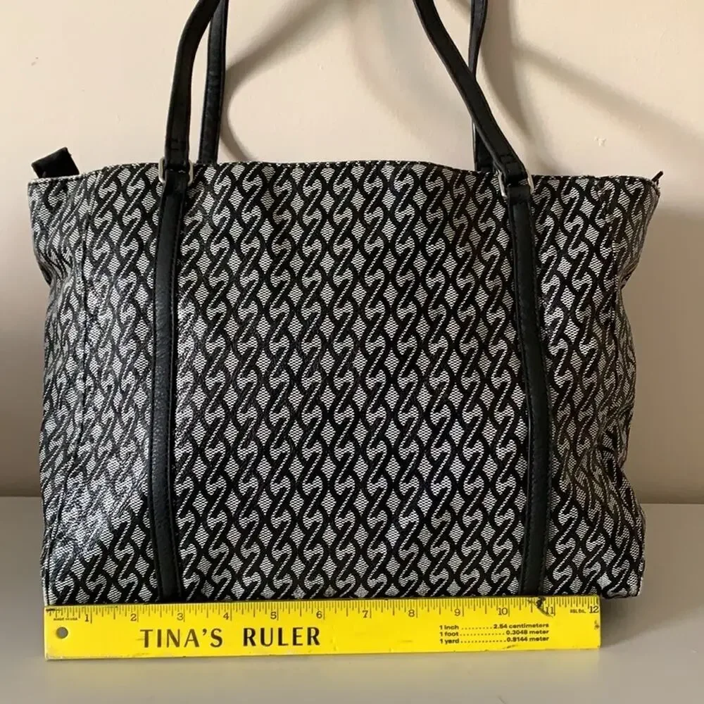 Nine West Jacquard Handbag Black and Gray